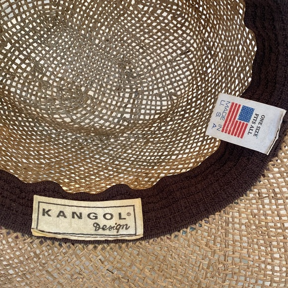 Kangol Sunstoppers Straw Hat in tan w colored band. Sun Protection VTG VGUC - Picture 9 of 14